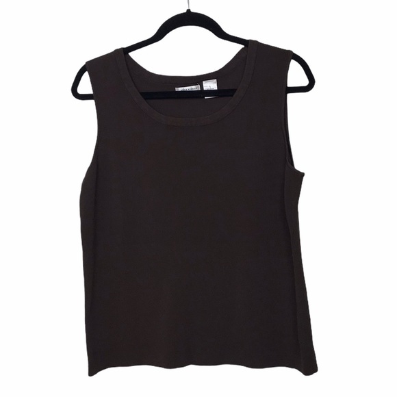 Laura Ashley Tops - Laura Ashley Brown Sleeveless Tank Top Blouse